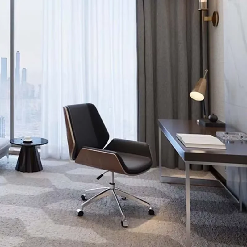 Comfortable Leather Chair Adjustable Executive Modern Rolling Gaming Chair Ergonomic Nordic Cadeira De Escritorio Cute Furniture