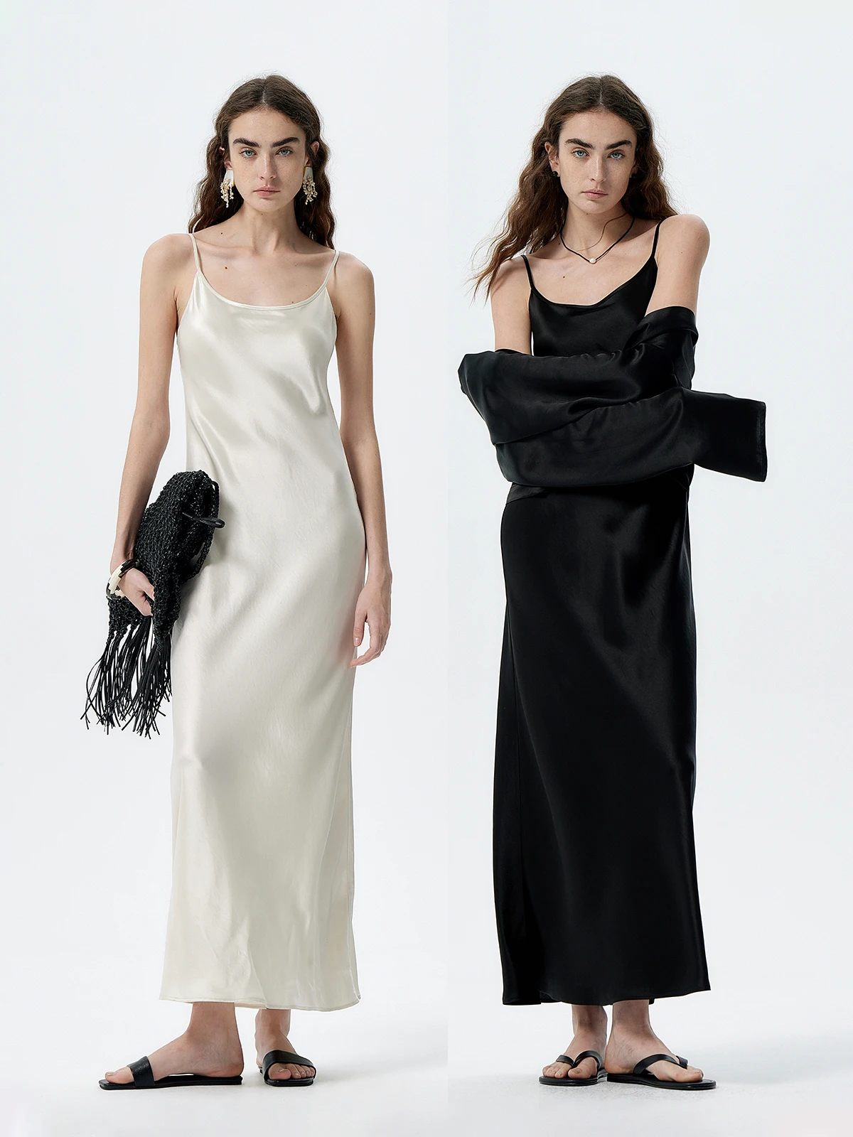 

Lightweight Cardigan Dress Set for Women New Arrival Thornsaura Long Sleeve Mid-Length Gown Lazy Style Acetate Material