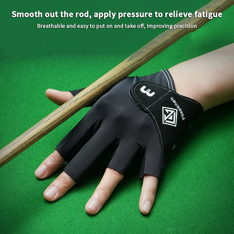 

1pc Man Billiards Gloves Pool Gloves 3 Fingers Show For Left Hand Anti-slip Breathable Snooker Gloves Billiards Accessories