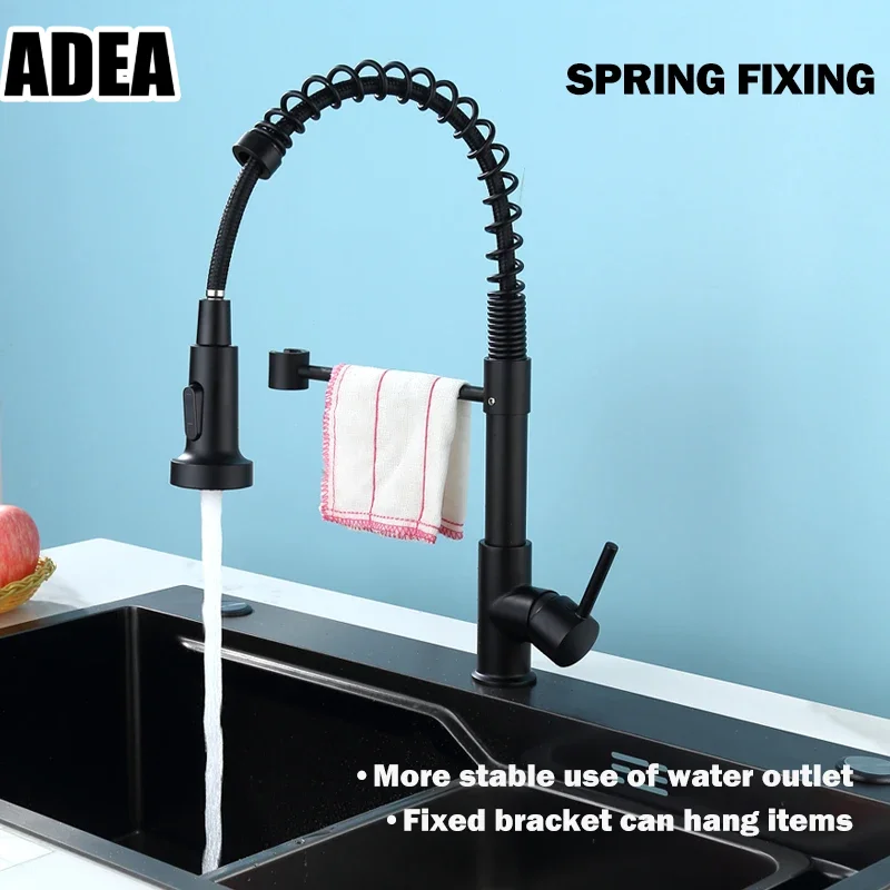 ADEA Kitchen Pull Down Spring Sink Faucet 360 Rotation Hot Cold Mixer Tap