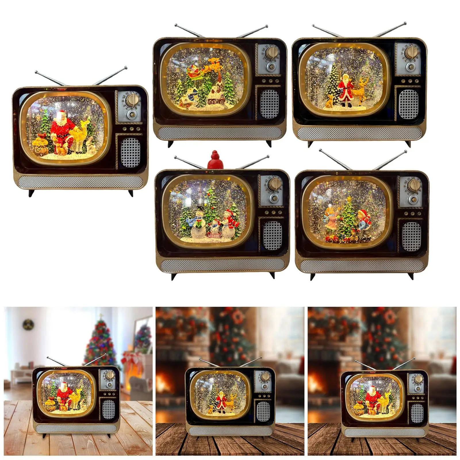 

Блестящая рождественская музыкальная шкатулка, светодиодный ночник, ТВ-дизайн, подарки, рождественское украшение с питанием от USB, Рождественский фонарь для бара, спальни