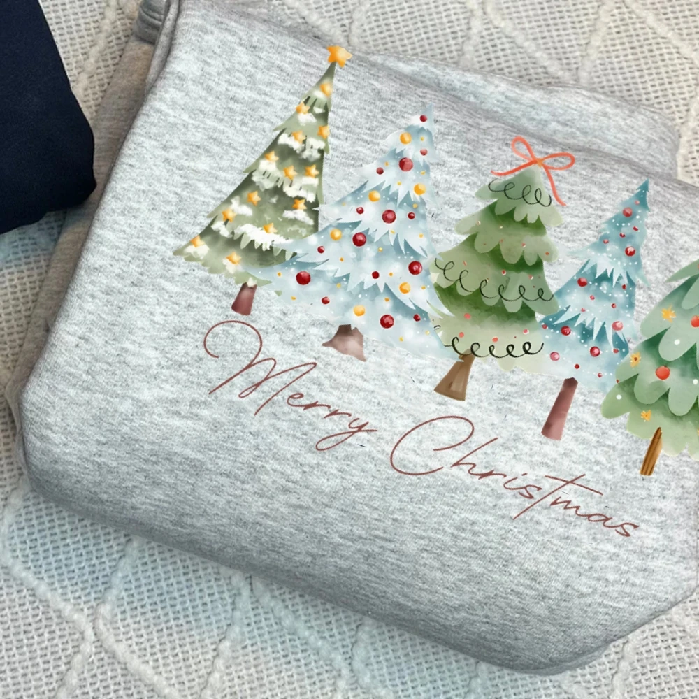 Merry Christmas Sweatshirt Casual Crewneck Long Sleeve Pullover Tops Cute Holiday Sweatshirt Season Xmas Gifts Women\'s Clothing