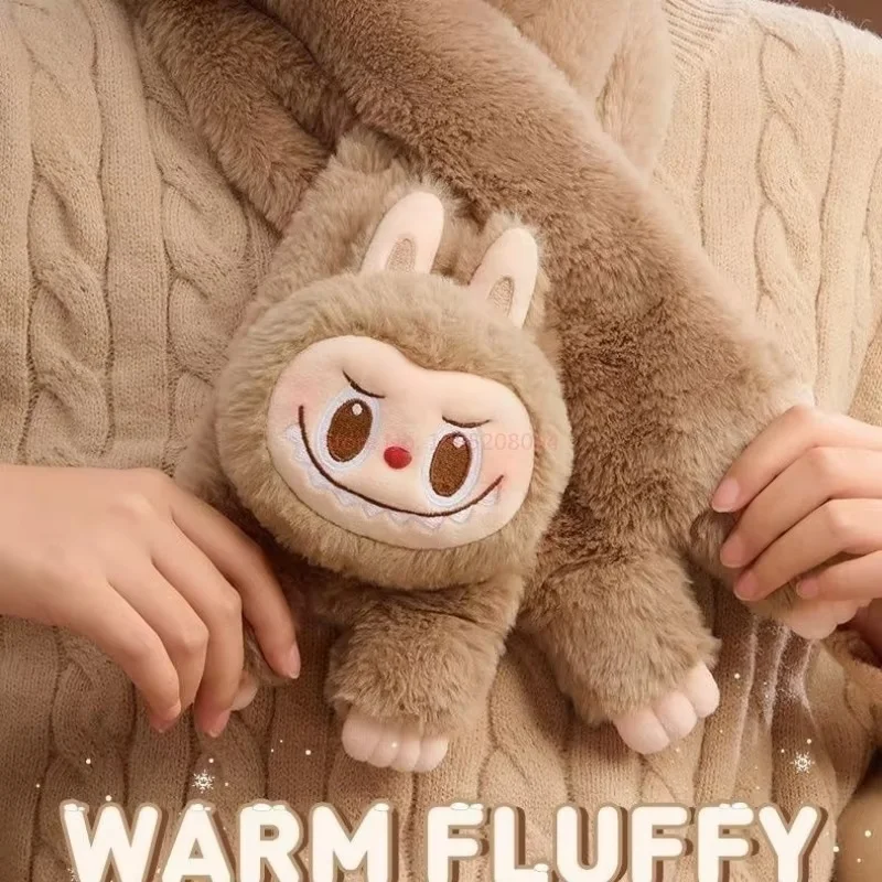 Cartoon Labubu Warm Series Brown Gloves Scarf Earmuff Winter Cold Prevention And Warmth Keeping Christmas Birthday Gift