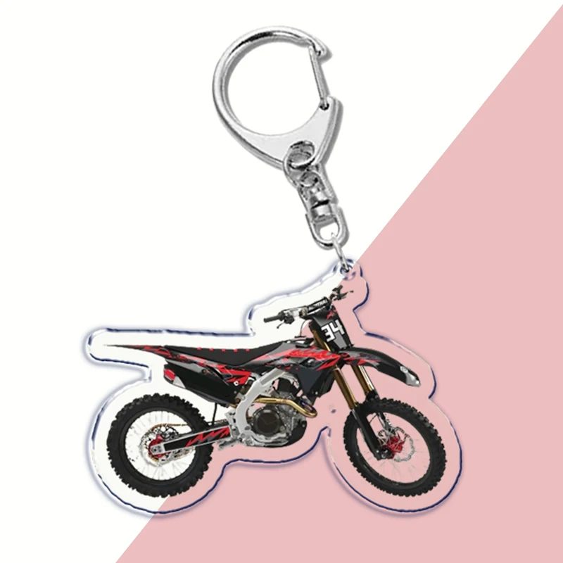 Cool Motorcycle Biker Dirt Bike Keychain for Accessories Bag Pendant Dirtbike Key Chain Ring Keyring Jewelry Gifts Motocross