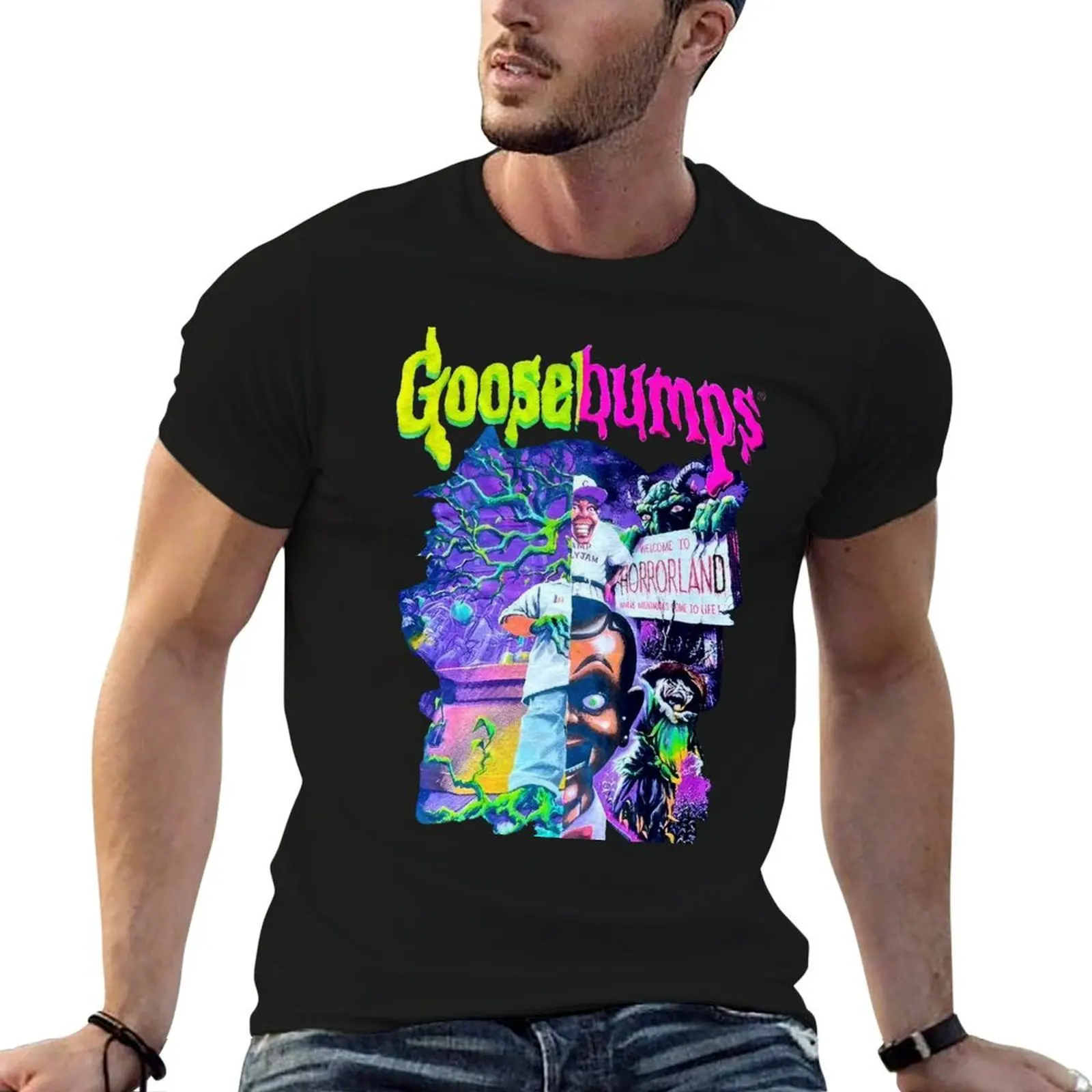Goosebumps Welcome to Horrorland T-Shirt customs design your own custom t-shirts men t shirts high quality