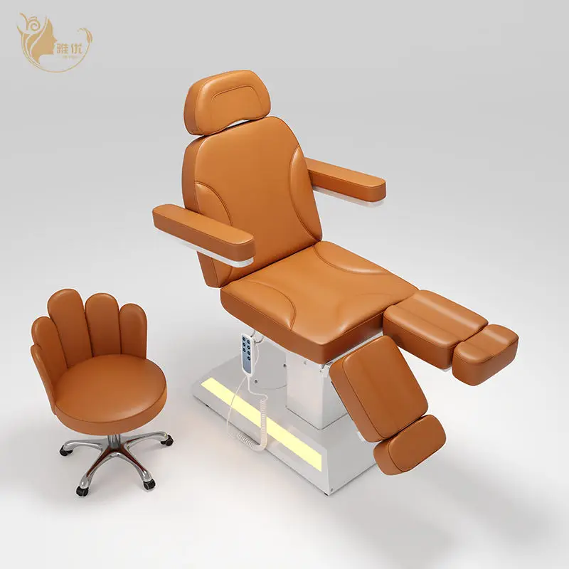 Electric 3-Motor Spa Beauty Massage Bed With Split Leg Adjustable Facial Table