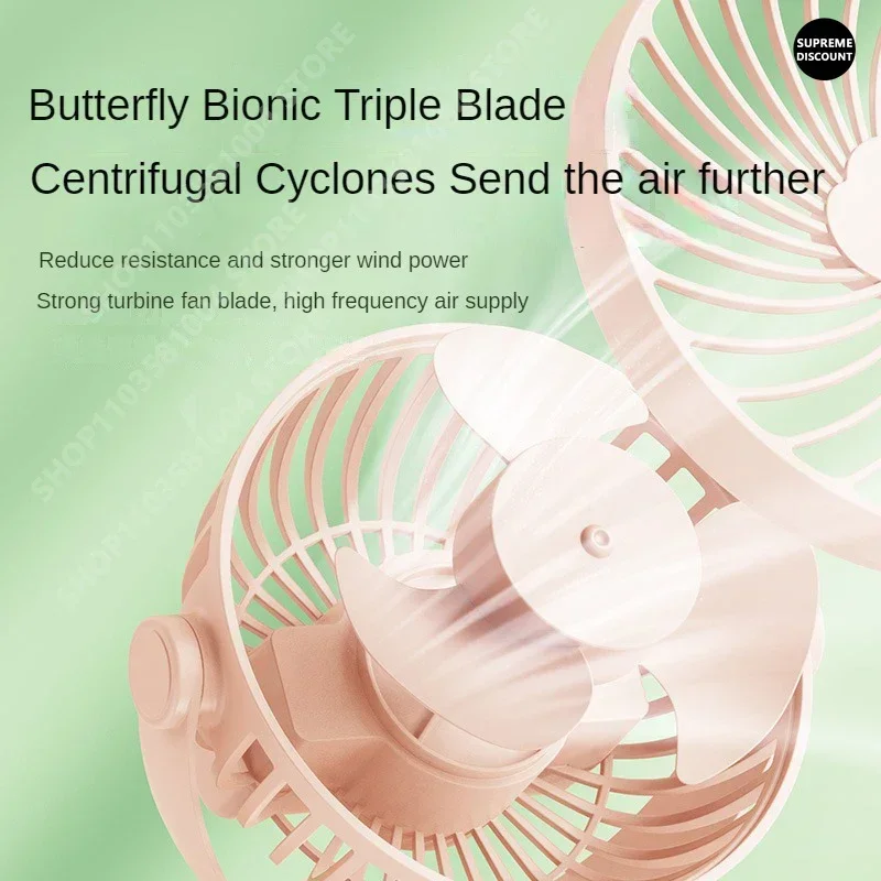 USB Rechargeable Clip Fan Mini Desktop Table Fan for Home Use with 3-Speed Wind Modes Quiet Portable Cooling 720° Adjustable
