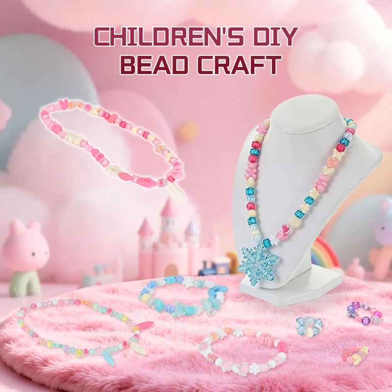 Children's DIY Beading Kit Girls Bracelet Necklace Making Material Gift Box Educational Pretend Play Jewelry Making Kit