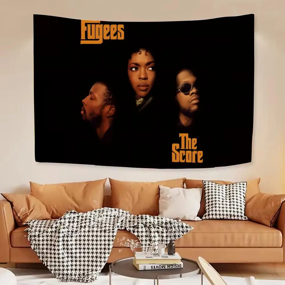 Alternative HipHop Trio Fugees Tapestry House Bedroom Living Bar Garden Microfiber Decoration Background