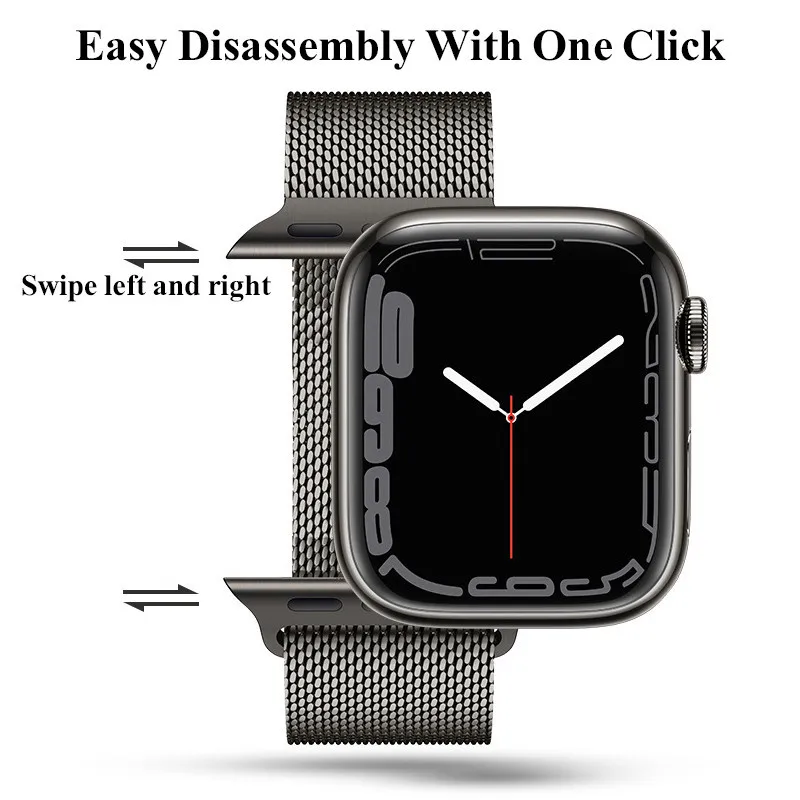 Magnetic Metal Loop Band for Apple Watch ultra 1 2 49mm Stainless Steel Strap Series 9/8/7/6/5/4/SE 38mm 40mm 42mm 44mm 45mm