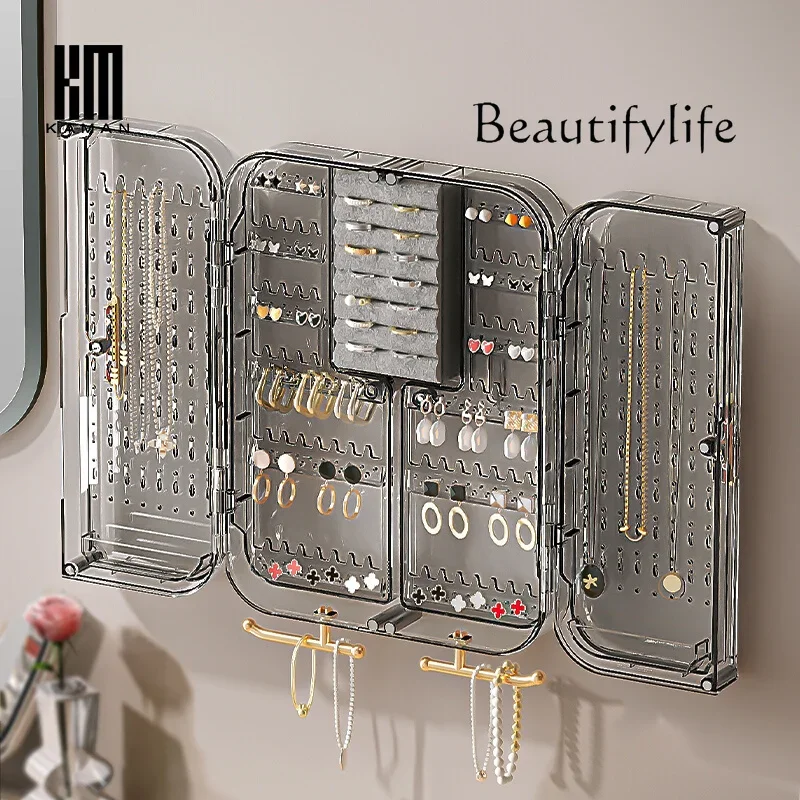 Jewelry storage box Large capacity wall-mounted earrings Earrings Jewelry box High-end exquisite jewelry rack