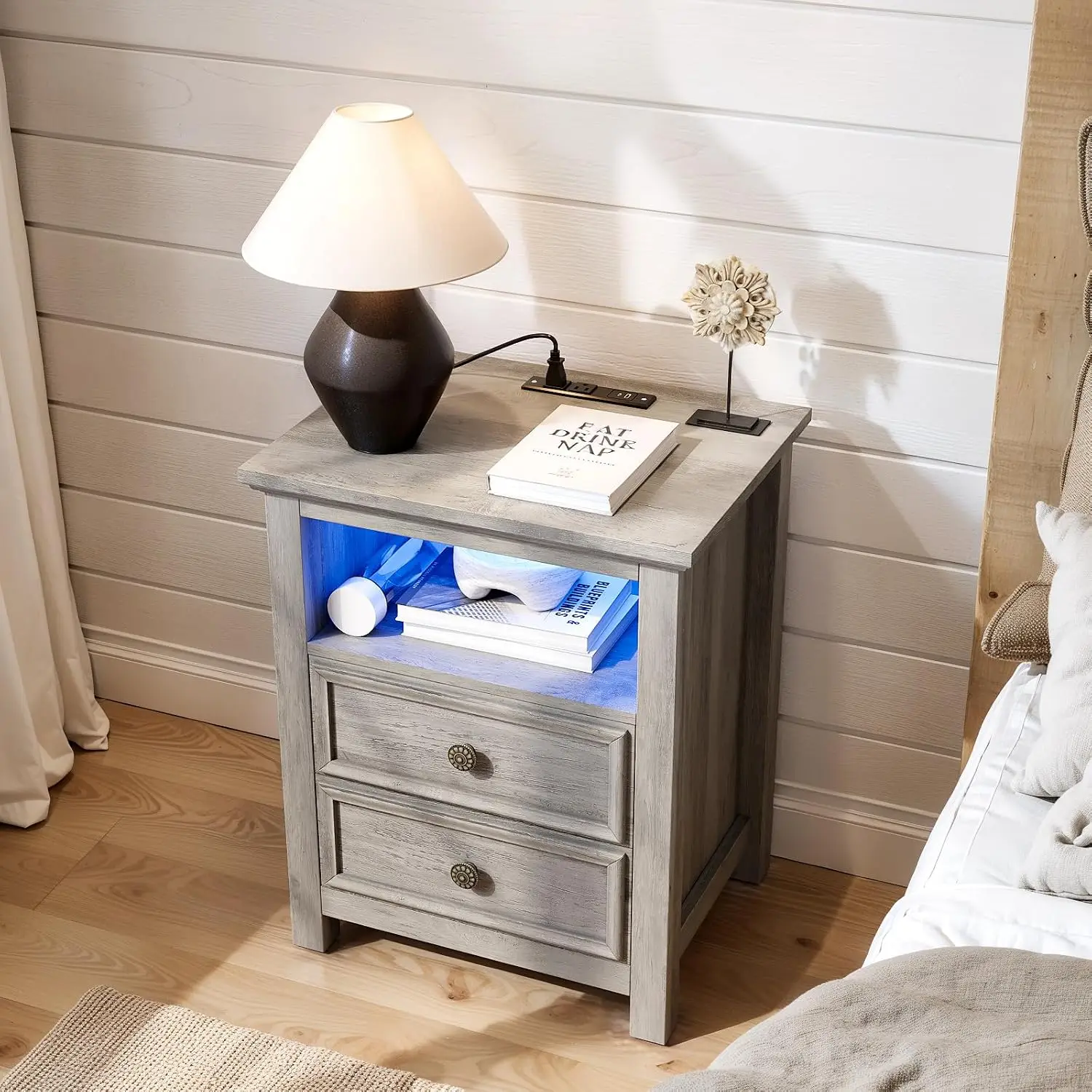 Nightstand with Charger & Lights, 20