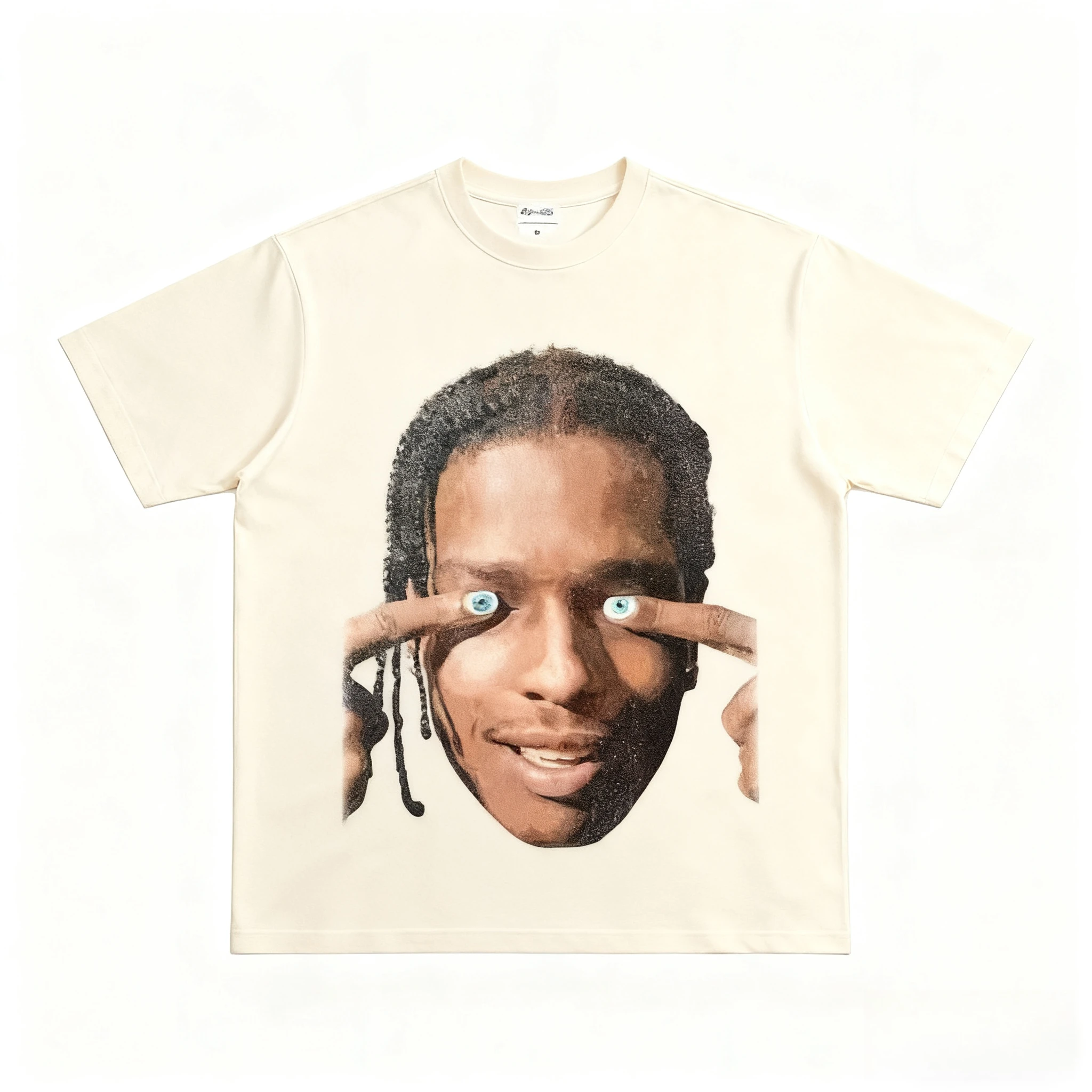 ASAP روكي الهيب هوب مغني الراب الثقيلة الراب Y2k للجنسين تيز الرجال النساء ملابس قصيرة الأكمام الجولة الرقبة الطباعة الصيف الترفيه تي شيرت