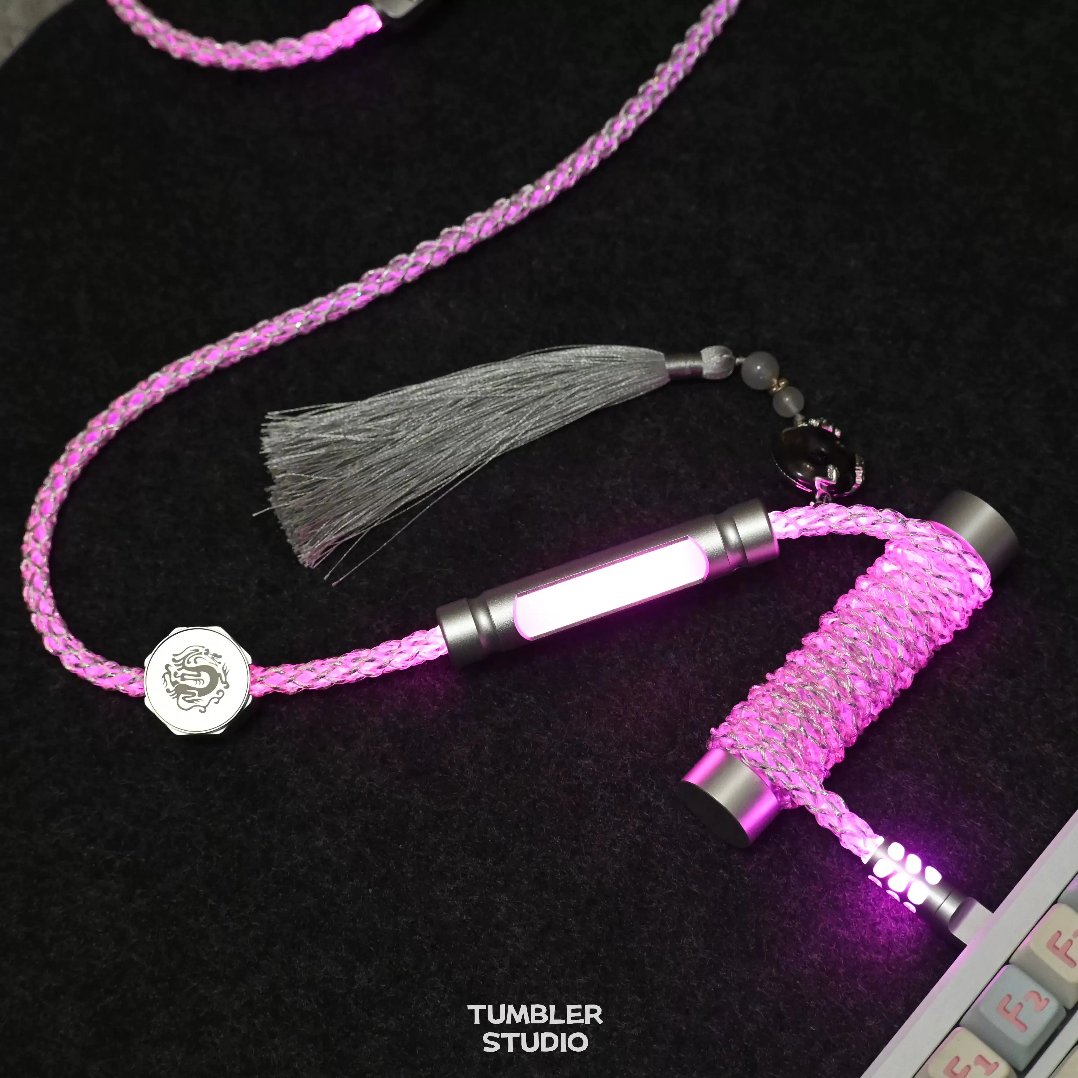 Silver Dragon V2 Keyboard Aviation Plug Cable 8K Bluetooth USBA-typec Luminous Single Crystal Copper Air Plug Keyboard Cable