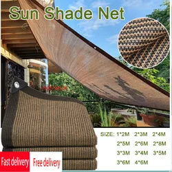 UV resistant sunshade net, outdoor sunshade sail, outdoor sunshade, garden terrace, swimming pool, car cover, coffee color