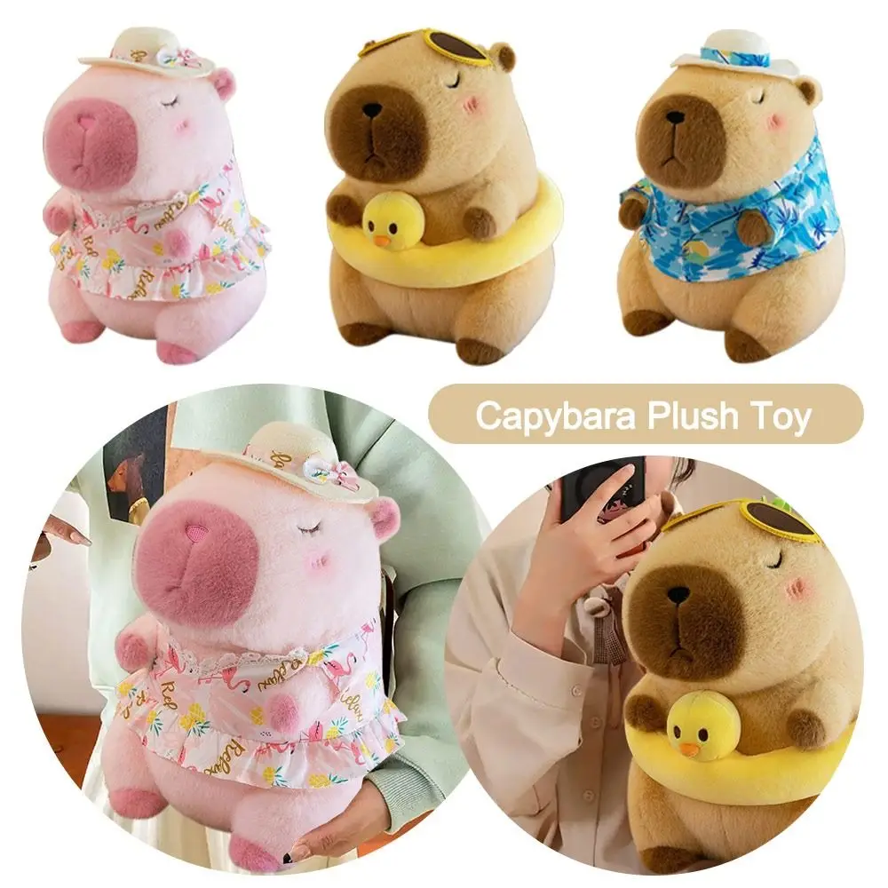 

Fashion Simulation Capybara Doll Beachwear with Clothes Capybara Plush Toy Summer Style Animal Doll Birthday Gift