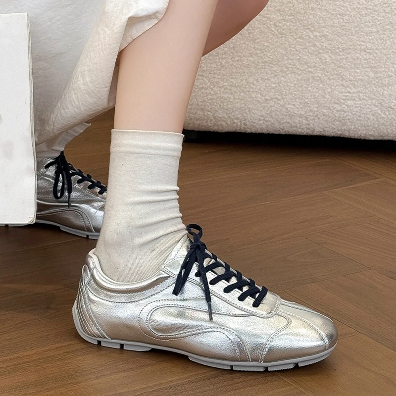 

2026 New Women's sneakers shoe Flat Non-slip German Training Shoes Women Soft Lace-up Driving Shoes girl in Spring and Autumn