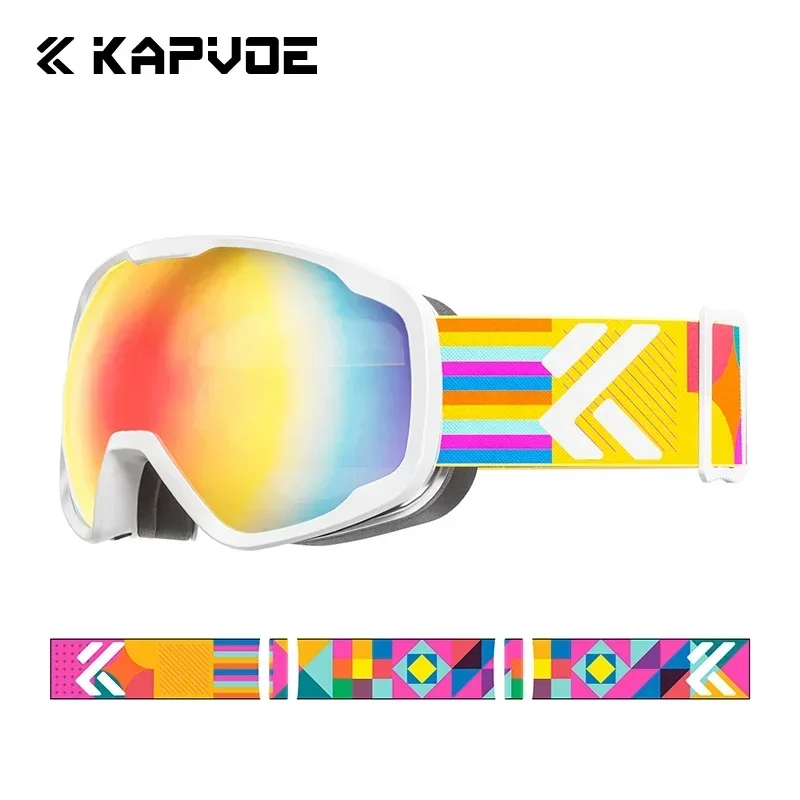 

Kapvoe UV400 Детская лыжная маска, очки, противотуманные детские очки для сноуборда, лыжные профессиональные очки, очки для двойного катания)