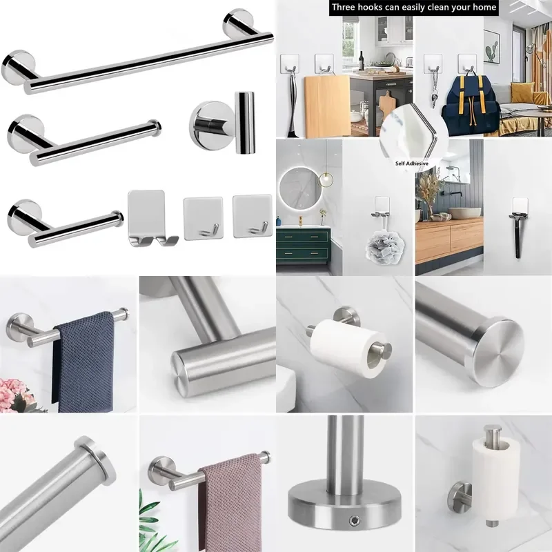 for 7 Piece Bathroom Hardware Accessories Set Brushed Nickel 304 Stainless Steel Gold Finish Bath Accessory