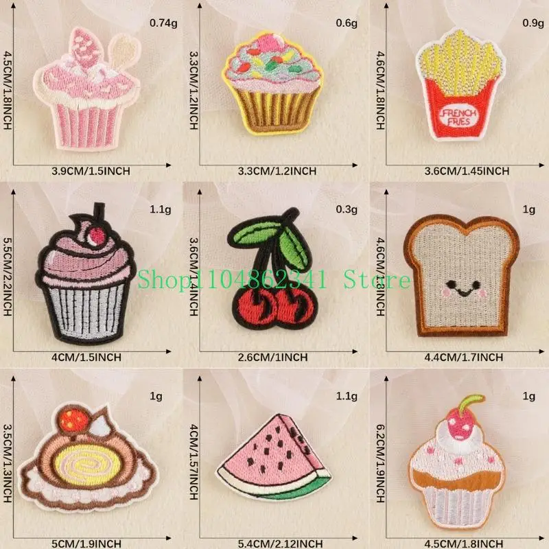 5asd 9pcs dessert tema topi in tessuto cucire applique per il progetto artigianato creativo