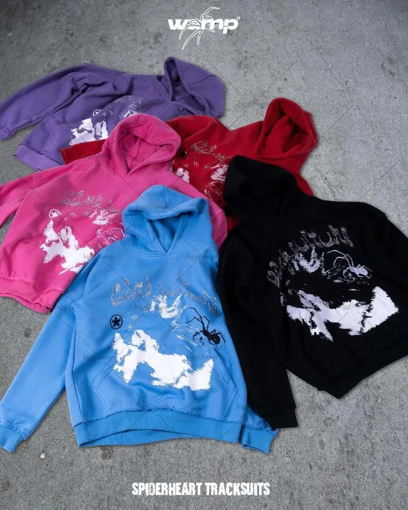 

American fashion trend men wear new punk trend loose fashion design set 2025 Gothic Harajuku casual loose sportswear set