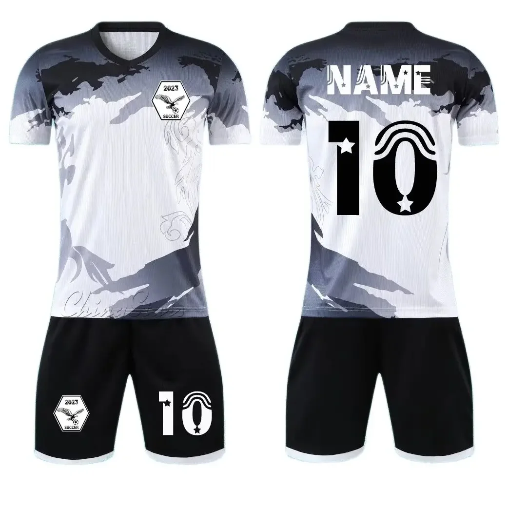 Youth College Soccer Kits Shorts Students Football Clothes Sets Polyester Breathable Sports Jerseys Men Soccer Uniforms