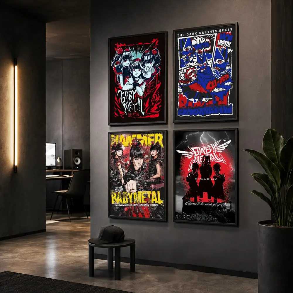 B-Babymetal Rock Band Poster HD Home Wall Stickers House Hallway Living Room Bedroom Bar Office Decor Art Prints