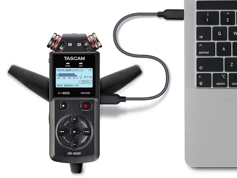 DR-05XP 32-Bit Float Portable Field Recorder with USB-C Audio Interface for Stereo Music & Podcasting