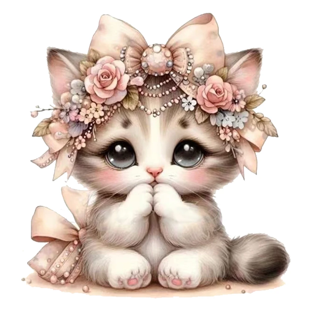 QT2557#Cute Cat Stickers Waterproof Car Sticker, Exterior Decorative Accessories, Used for Motorcycle, Laptop, Window and More
