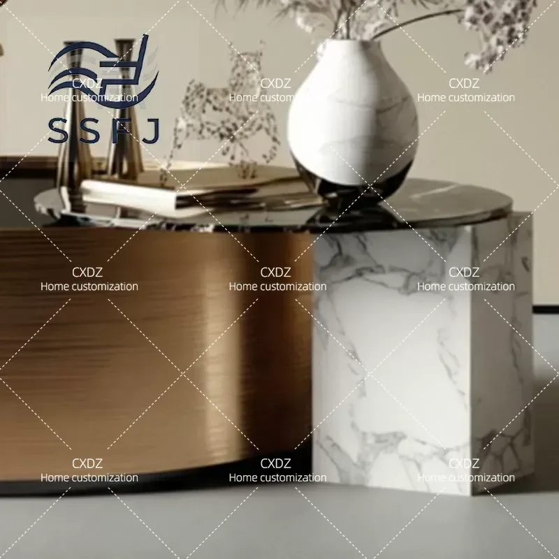 Modern Round Coffee Table Set for Hotel Lobby Reception Living Room Sales Office Minimalist Design Furniture Combination
