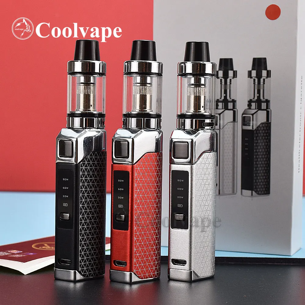 wolfcoolvape Electronic Cigarettes Starter Kits 80W Vape KIT E Hookah Vaporizer Pen vape mini Vaporizer Mech Box Mod 1800mah kit