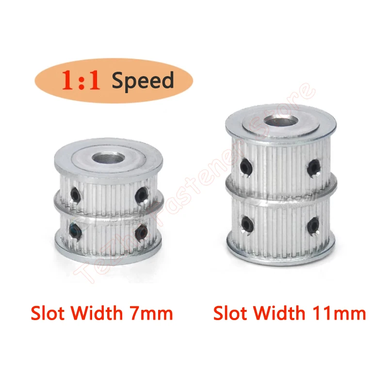 1pc 2GT 32 Teeth Multiple Wheel Timming Pulley Speed Ratio 1:1 Double Row Combination Synchronous Wheel for Belt Width 6 10mm