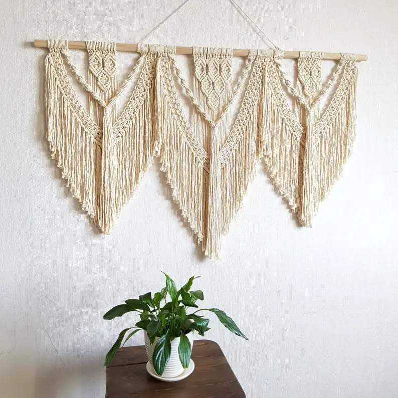 

Nordic hand-woven cotton bohemian bedside decorative tapestry