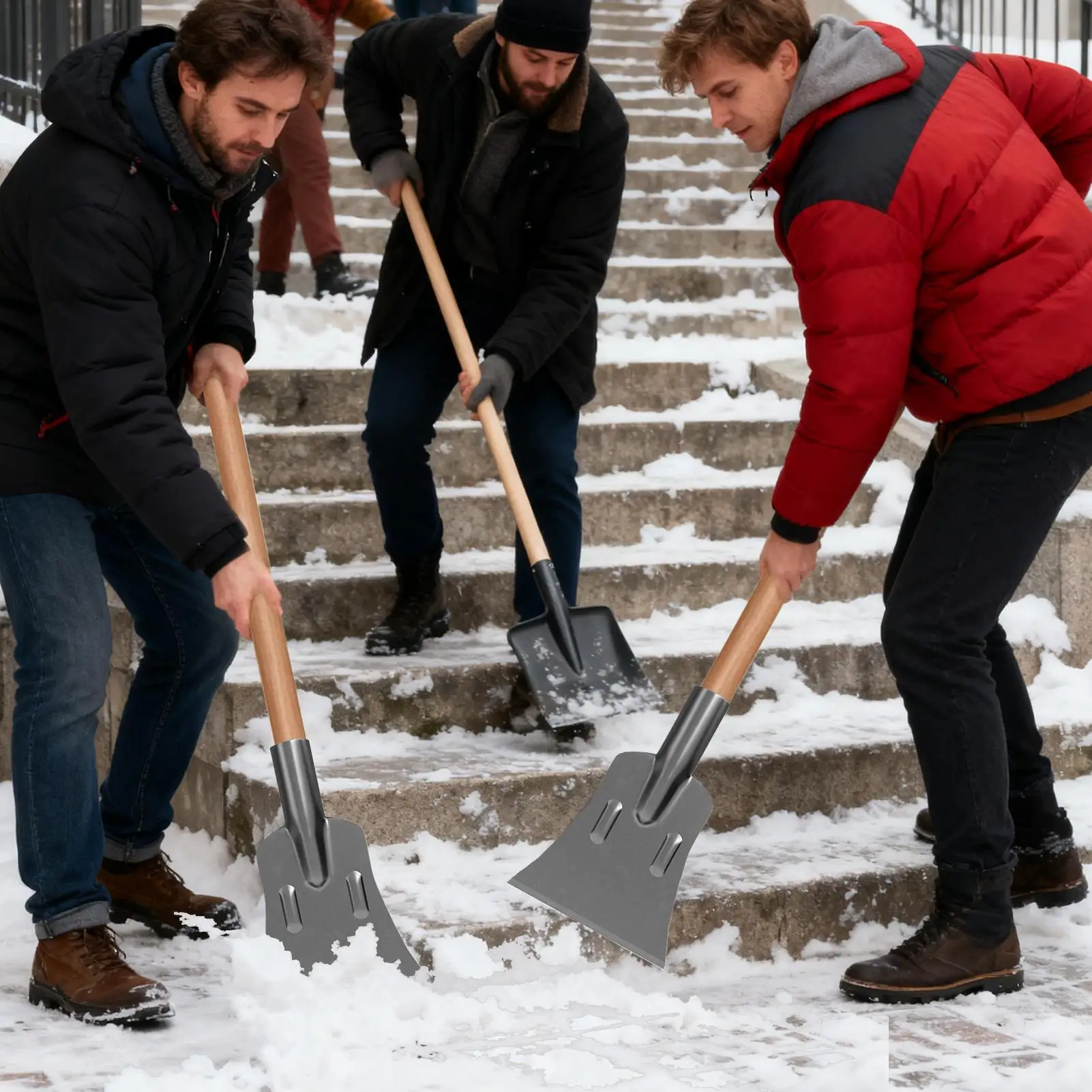 Snow Shovel for Driveway Heavy Duty Scraper Ergonomic Shovel Snow for Outdoor Winter Windshield Garden Truck Cleaning Window