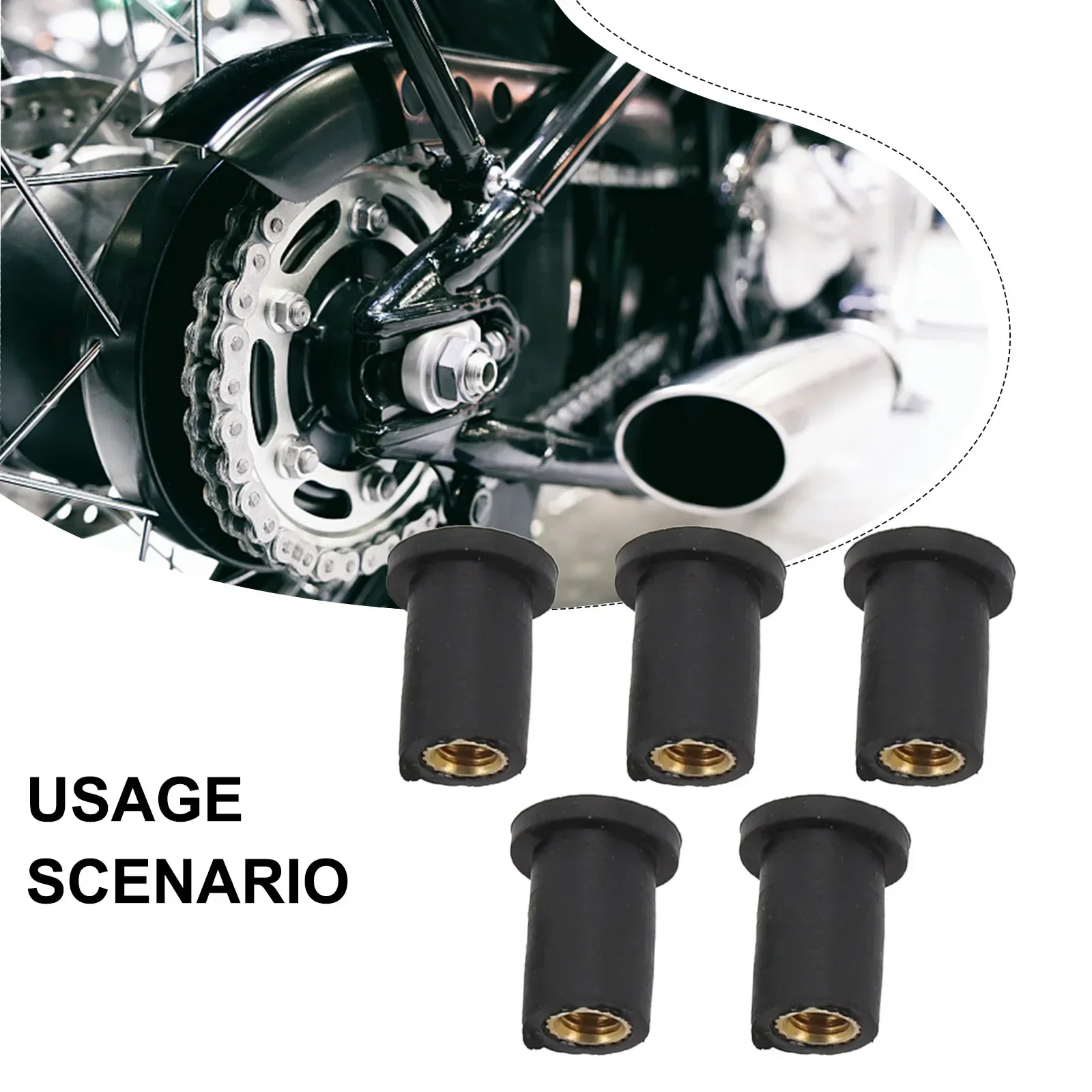 Easy Installation Motorcycle Windshield Rubber Nuts Construction Easy Installation Vibration Dampening Mounting Needs