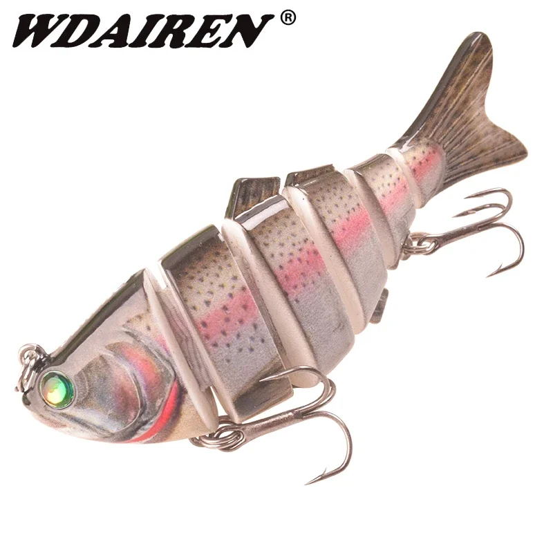 Iscas de pesca luminosa, Multi Swimbait articulado, Wobblers Pike Tackle para Bass Trout, Crankbait Lure, 6 7 Segmento, Drop Shipping