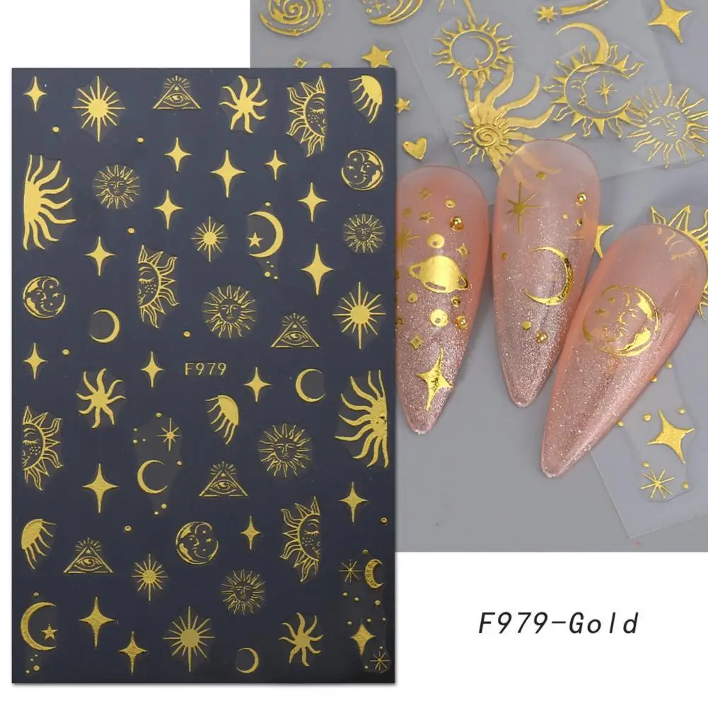 3d Star Nail Stickers Gouden Ster Nail Stickers Retro 3d Ontwerpen Voor Diy Nail Art Zelfklevende Stickers Levert Accessoires Gemakkelijk