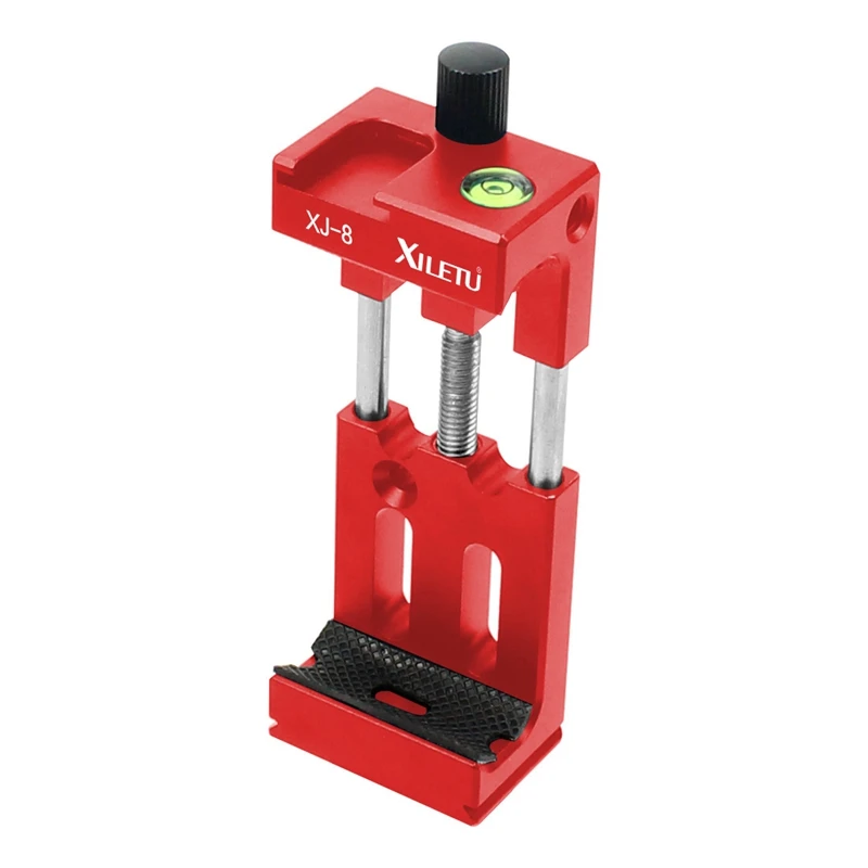 2X XILETU XJ-8 staffa per testa del treppiede Clip per supporto per telefono cellulare per torcia del telefono Micro-telefono rosso e nero