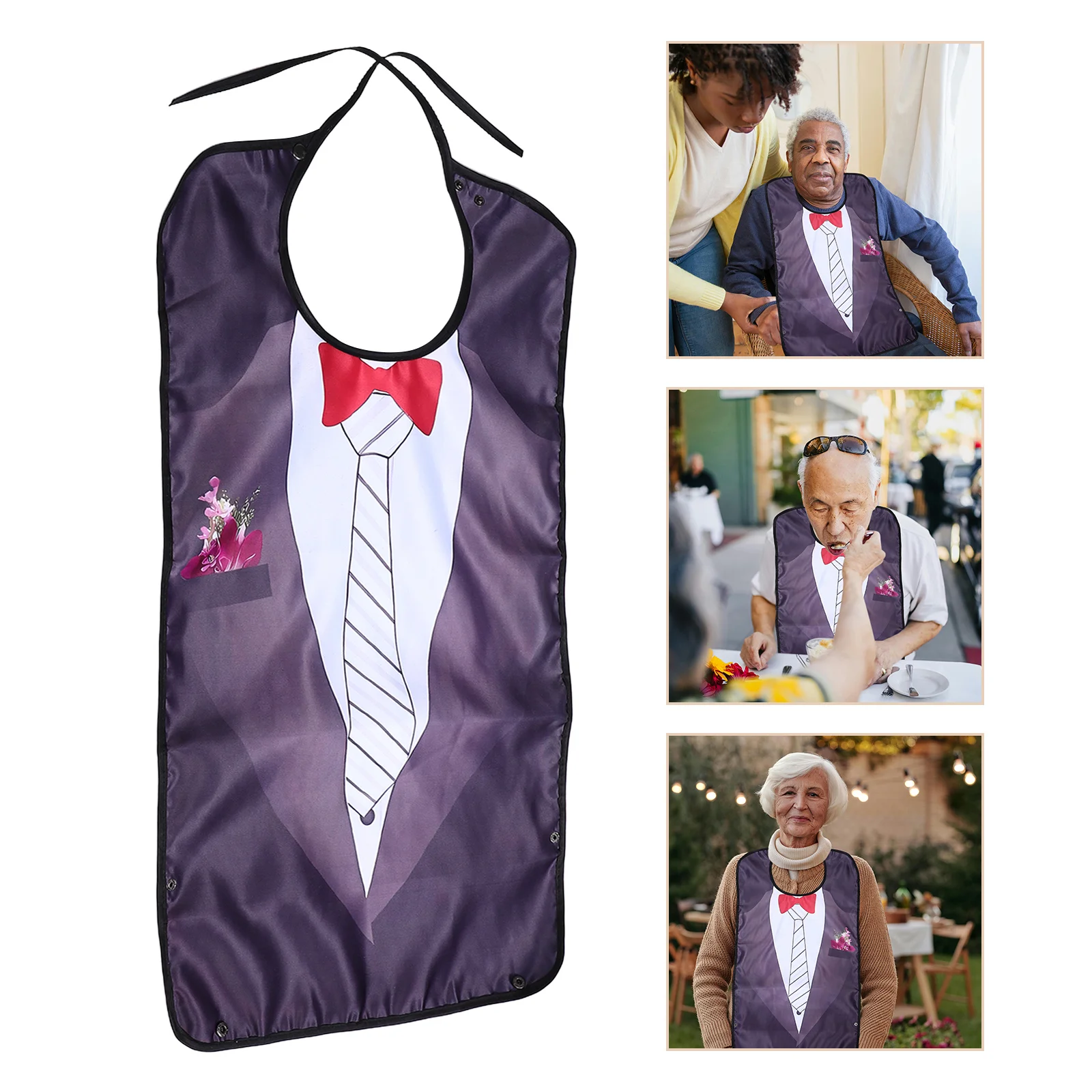 

Adult Bib Elderly Waterproof Oilproof Reusable Mealtime Protector Drool Proof Eating Bib for Men Women Longlasting Clothing