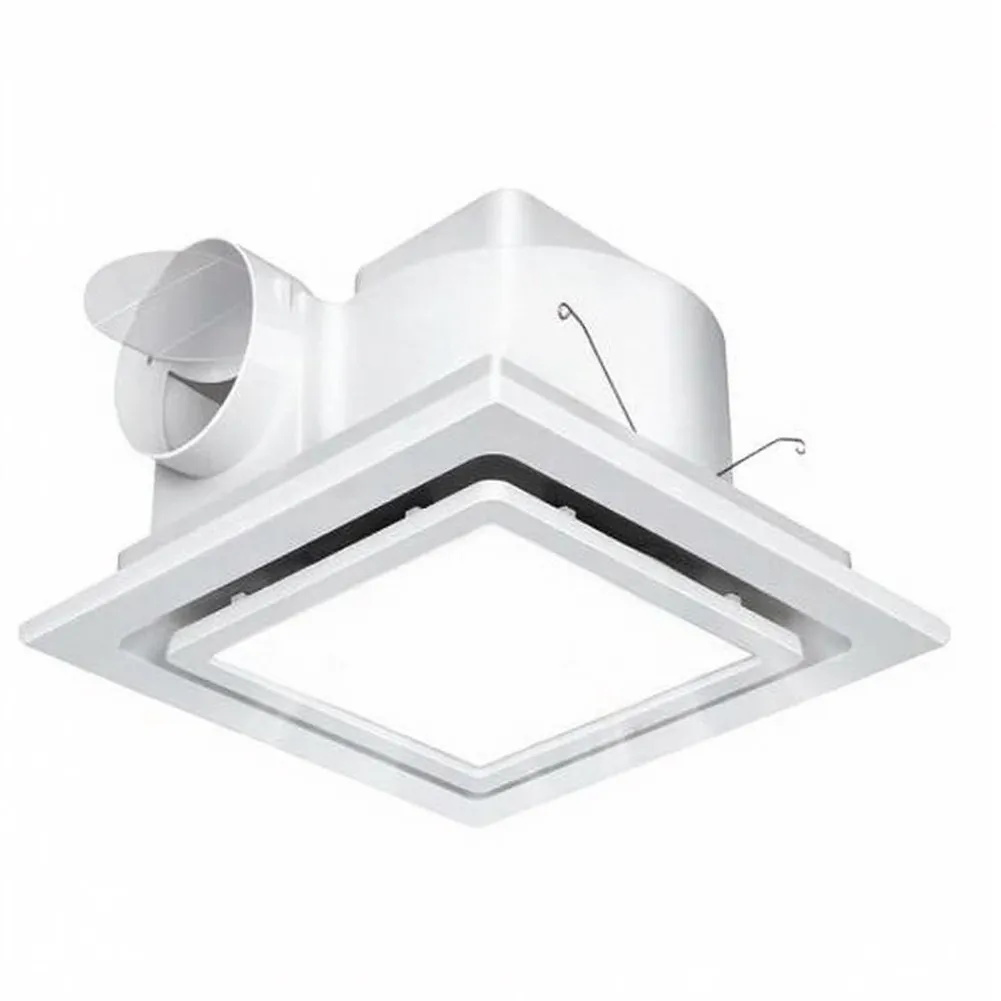 Ceiling Install Square for Bathroom Ventilation for fan with LED Light and 112 CFM Duct Ventilation for Consistent Air