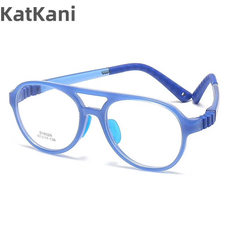 

KatKani New Detachable Dual Color TR Children's Soft Silicone Pilot Male And Female Optical Prescription Eyeglass Frame DM18329