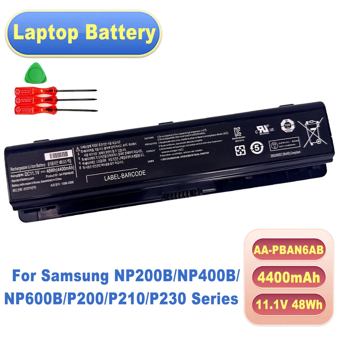 AA-PBAN6AB 11.1V 4400mAh 48Wh Battery for Samsung NP200B/NP400B/NP600B/P200/P210/P230 Series