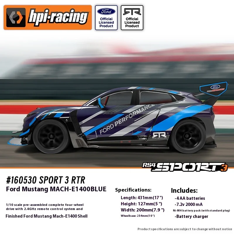 

HPI 1/10 Ford Mustang Mach-E1400 RC дистанционный дрифт модель автомобиля с плоским ходом RV 160530, детская игрушка, подарок на день рождения