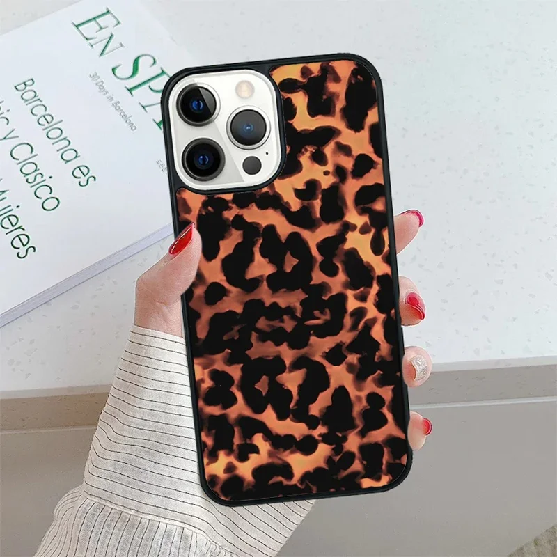 Tortoise Pattern Tortoiseshell Phone Case Cover for IPhone SE2020 15 14 13 12 11 Pro Max Coque for Apple 8 PLUS 7 XR XS Fundas