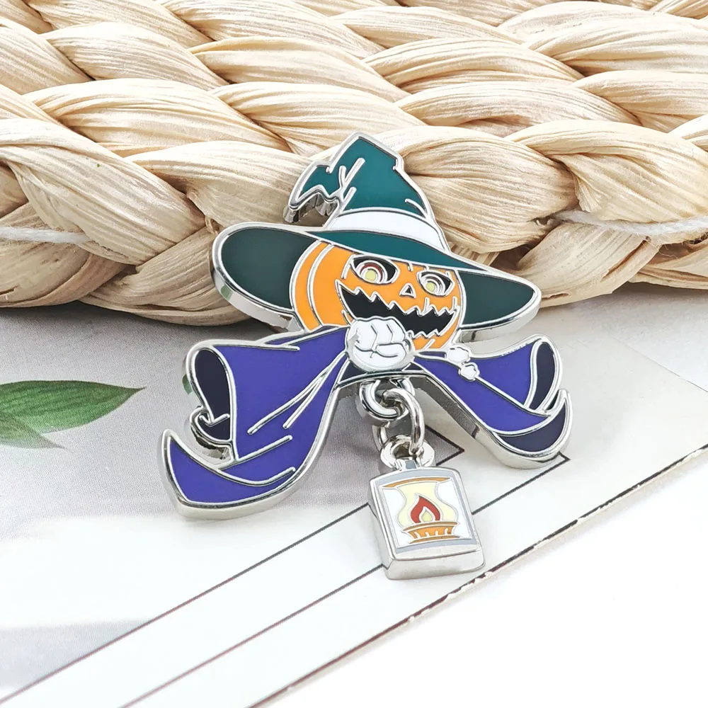 Shin Megami Tensei Pyro Jack Enamel Pins Persona Jack O' Lantern Brooch Game Peripheral Badges Halloween Jewelry Lapel Pin Gift