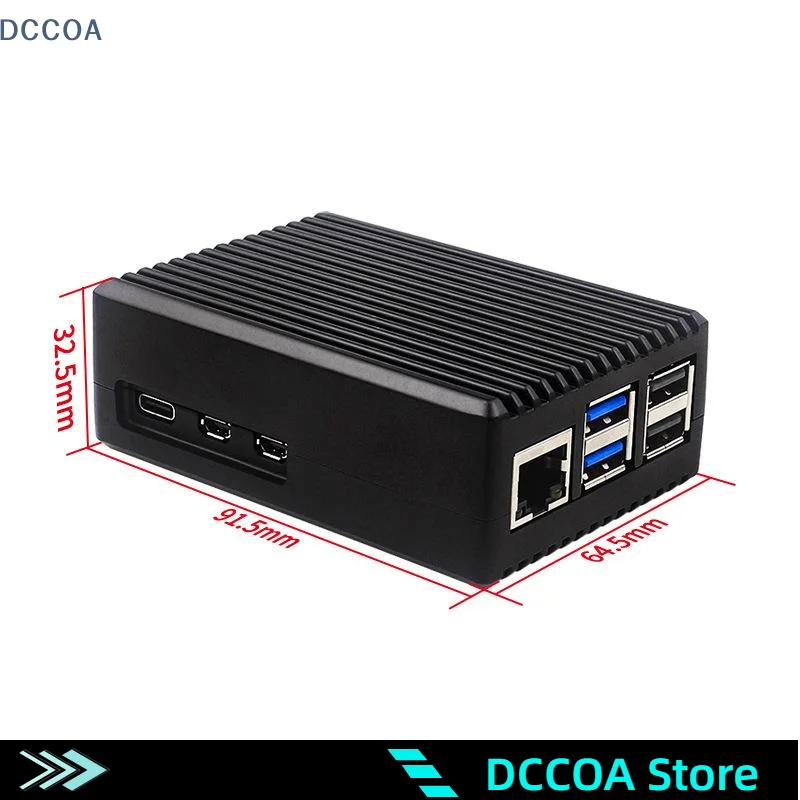 1 Set Easy To Install Aluminum Heatsink Case For Raspberry Pi 5 Aluminum Alloy Case Shell Box DIY Accessories