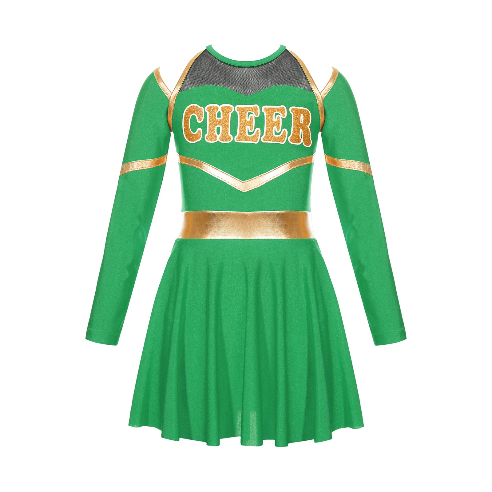 Kids Cheerleading Uniform Dress School Girls Cheerleader Costumes Children Cheering Team Clothes Sets for Dancing Competition