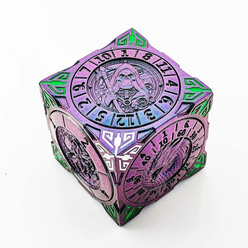 DND Six Sides Fidget Spinner Dice Roller Metal EDC Relieve Stress Reducing Office Desk Toys Rotating Flywheel Anti anxiety Gift