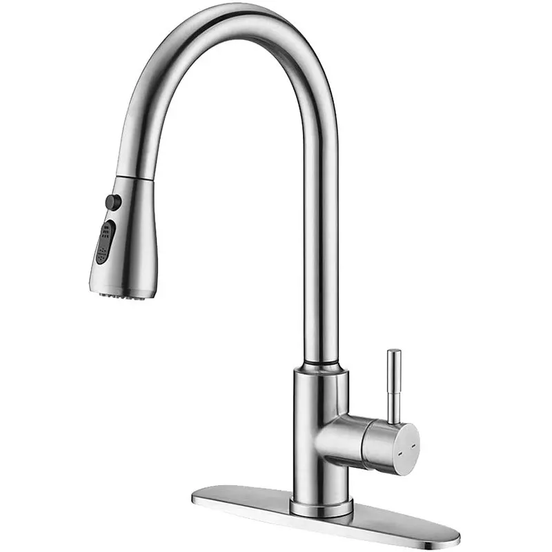 

Touch-sensitive stainless steel kitchen faucet telescopic rotating household multi-function