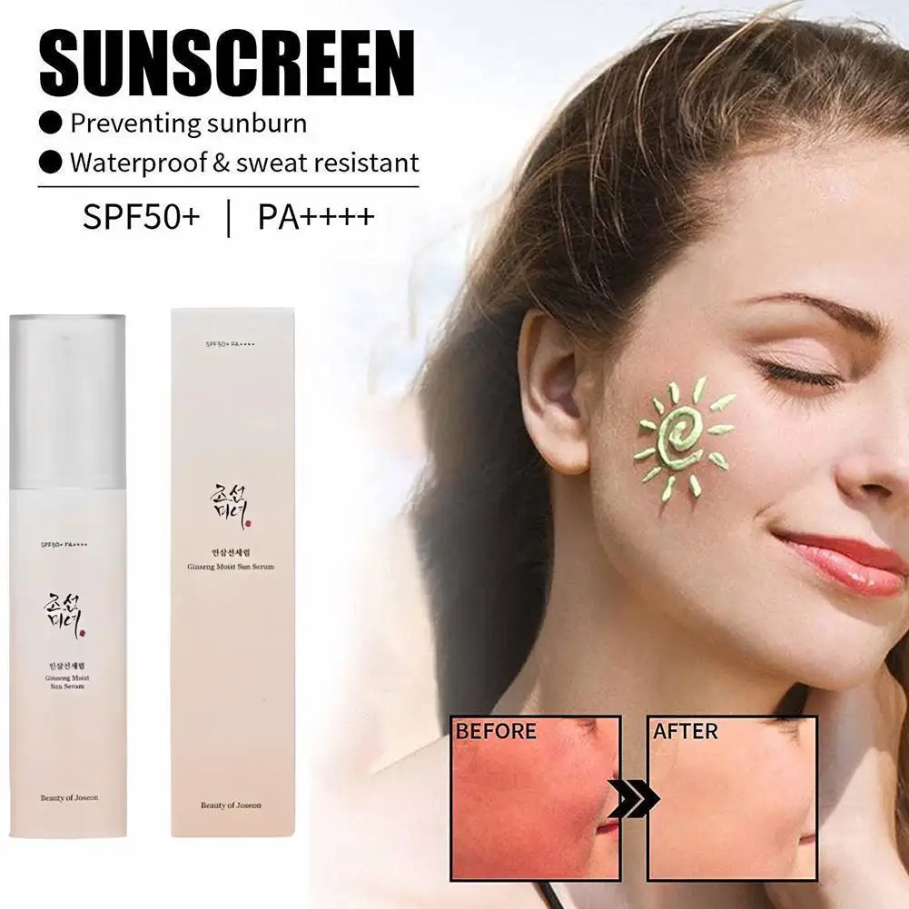

Ginseng Sunscreen Essence 50ml with Niacinamide Whitening Brightening UV Protection Anti-Aging Moisturizing for Face & Skin